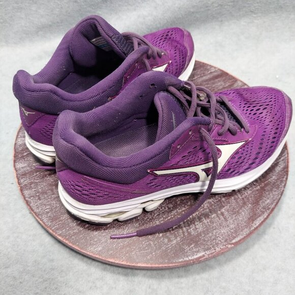 Mizuno Womens Running Shoes Purple Mesh Lace-Up Cushioned Athletic Sneakers Size - Picture 3 of 9